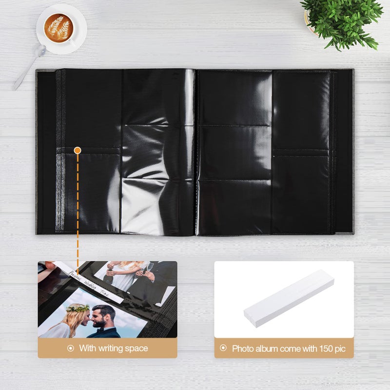 potricher Linen Hardcover Photo Album 4x6 600 Photos Large Capacity for Family Wedding Anniversary Baby Vacation (Khaki, 600 Pockets) - Image 5